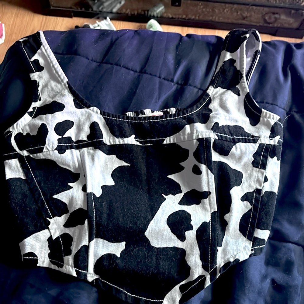 Cow print crop top